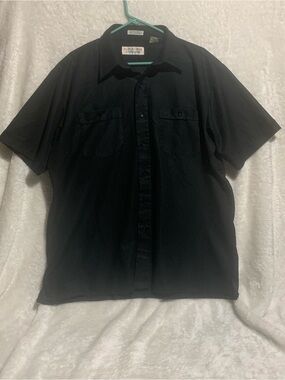 Main Stream Men's Black Short-Sleeve Button-Down Shirt